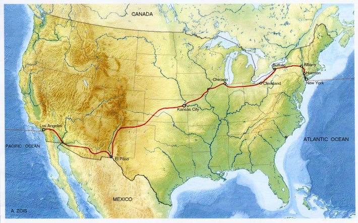 1932 : Meher Baba's journey route across the United States