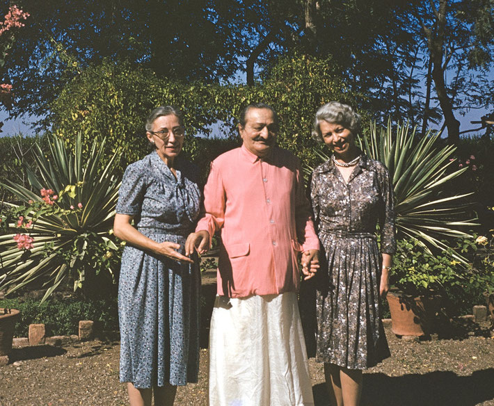 Kari Harb, Meher Baba, Jeannie Campen -1961 Meherazad.