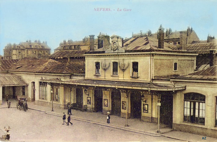 Gare d' Nevers. Coloured by A. Zois.