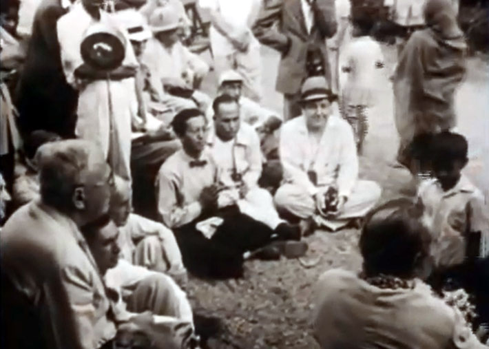 1954 , Ahmednagar, India ; Hitaka sitting with his hands together  - Courtesy of "Meher Baba's Call"