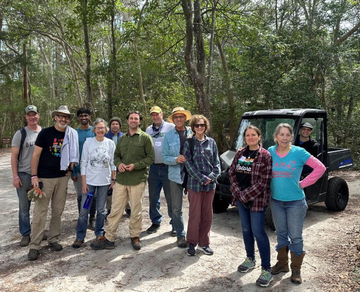 Many of the Meher Center volunteers during a working bee in 2025. Myrtle Beach.