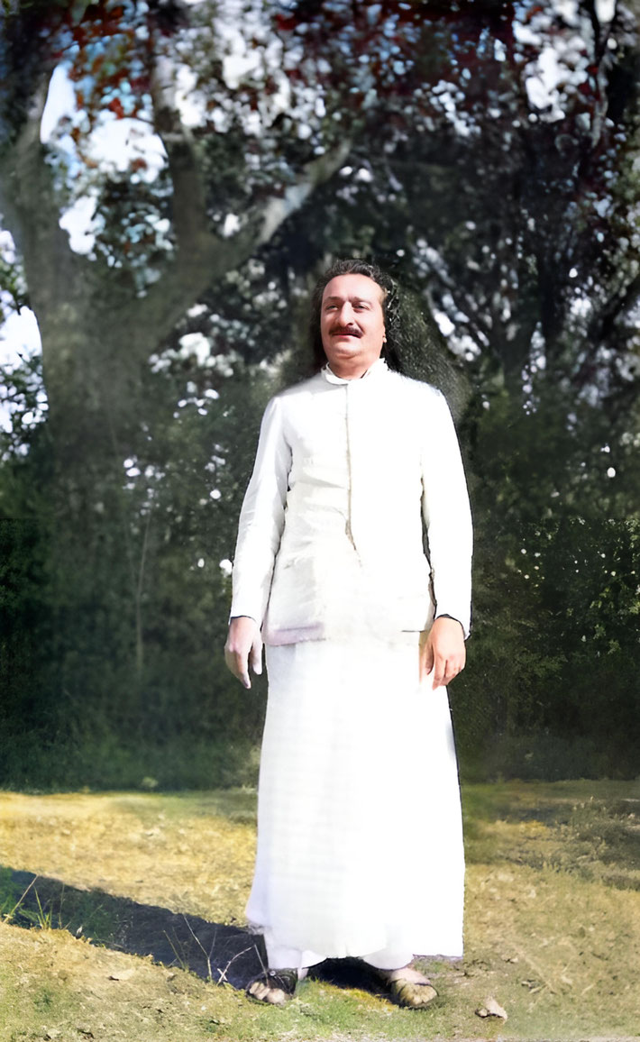 Meher Baba in Dehra Dun - 1941. Image rendition by Anthony Zois.