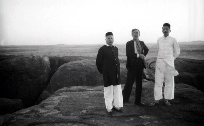 ( L-R ) Gustadji, Chanji and Pleader taking in the high views.