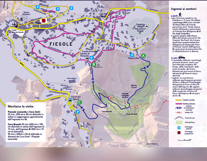 Cartographic map of Florence & Mt. Ceceri