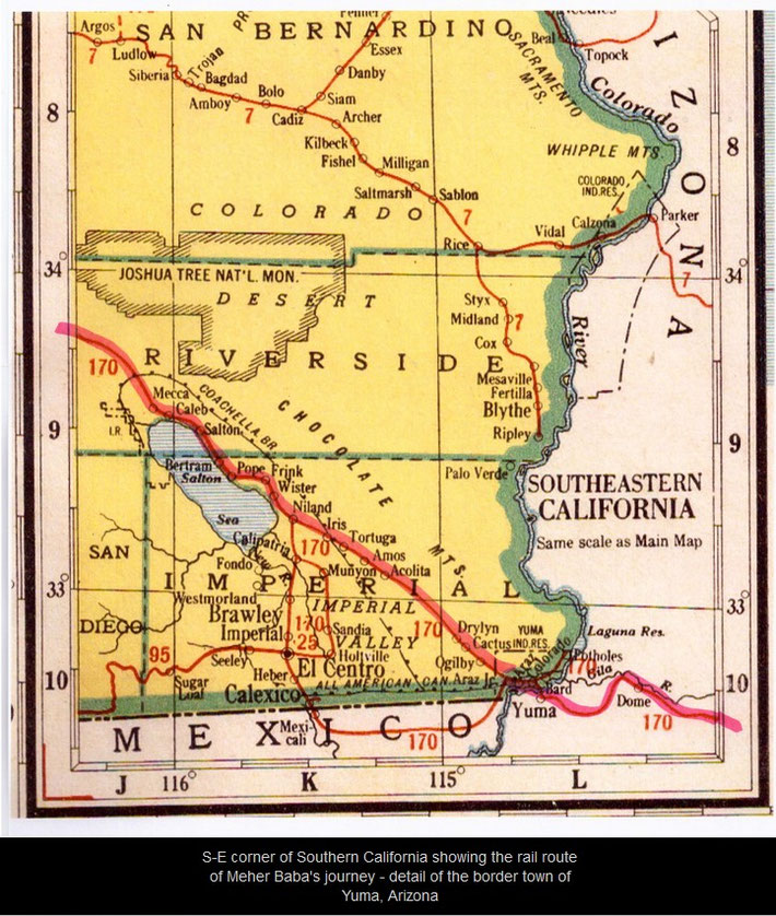 1932 : California & Arizona State Rail Route ( close up )