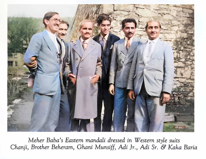  1930s - Meher Baba's men mandali abroad.. Image rendered by Anthony Zois.