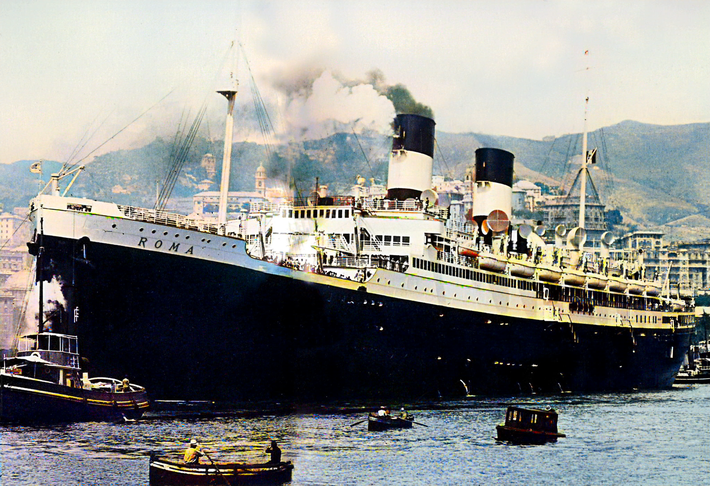 SS Roma in the port of Genoa. Image rendition by A. Zois.