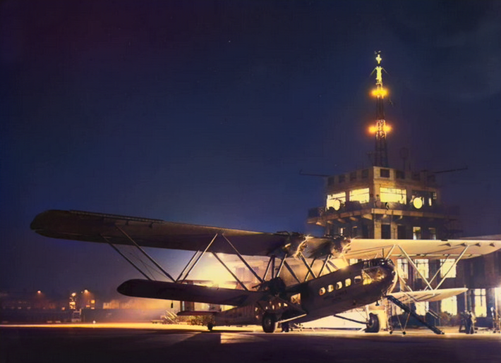 The HP-42 at a typical airport. Image coloured by A. Zois.