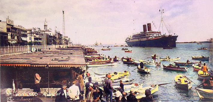 Port Said, Egypt. Image coloured by A. Zois.