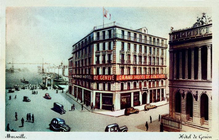 1930s : Hotel Geneva, Marseilles, France. Image coloured by A. Zois.