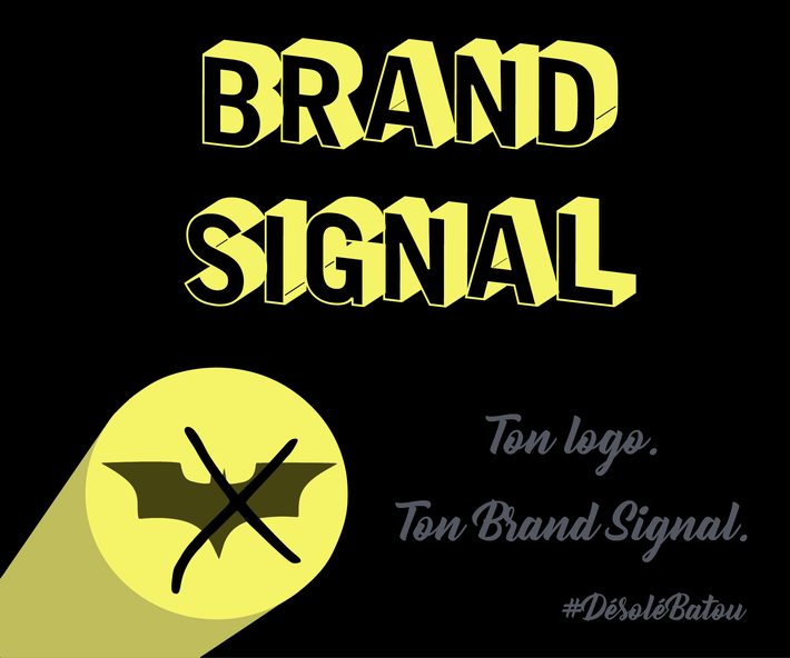 Logo Brand Signal, inspiré par le batsignal de Batman, développé par l'imprimerie orbitale
