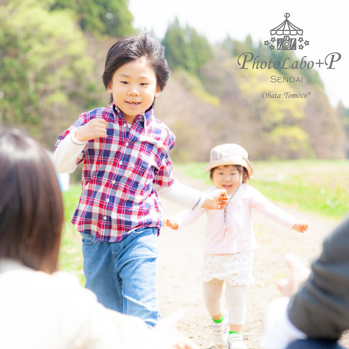 宮城仙台 秋田大館 出張写真撮影 スタジオのない写真館 女性カメラマン小畑トモコ PhotoLabo+P フォトラボプラスP 家族写真