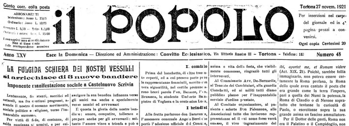 IL POPOLO DERTONINO 27/11/1921