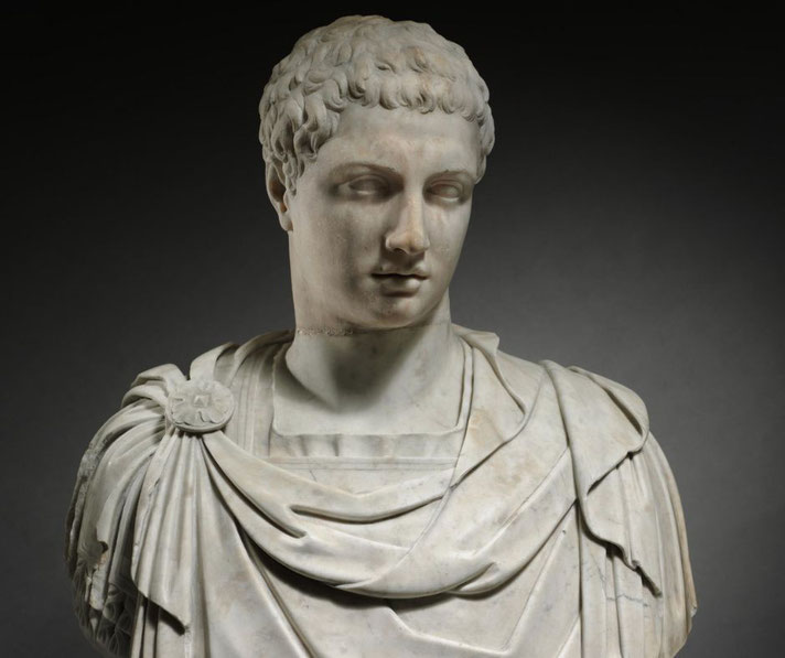 A marble bust depicting a Roman military leader, likely a general, carved in the 16th century or later, with dignified features and classical detailing.