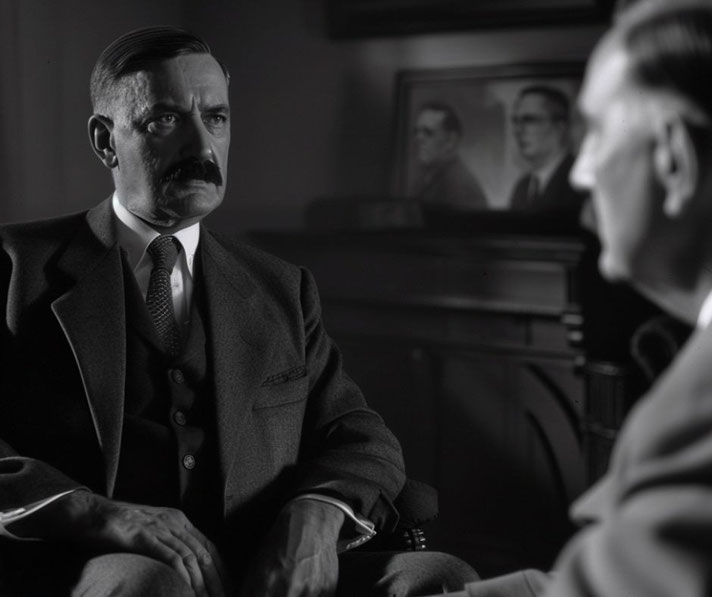 Neville Chamberlain and Hitler in discussions