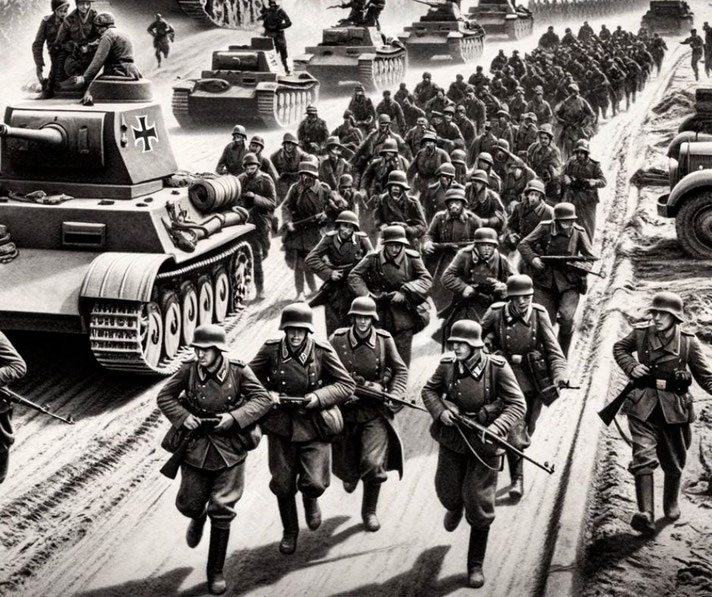 Nazi soldiers invading Poland
