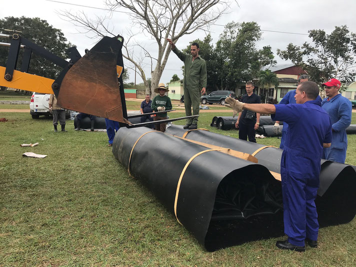 Membrana de caucho para biodigestores lista para instalar 