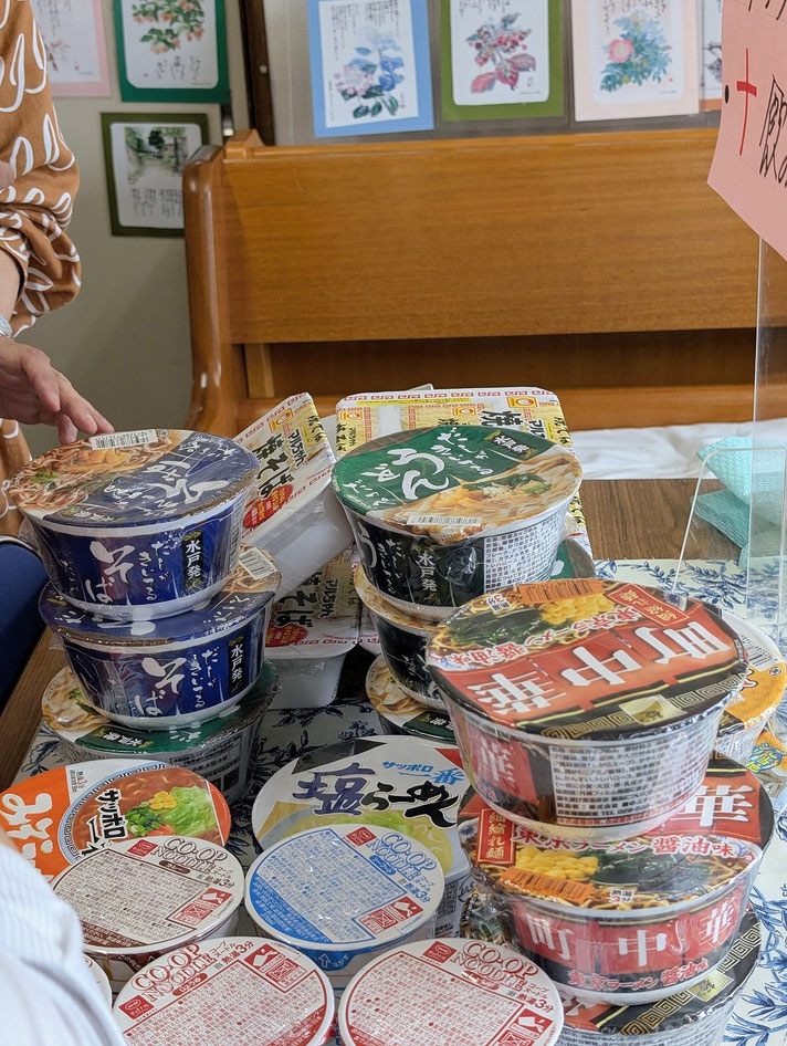 2026年7月5日（日）礼拝後はオープンほっとタイム  カップ麺を楽しむ日曜日です。さまざまに選ぶことが出来るように考えてくださっています。ありがとうございました！