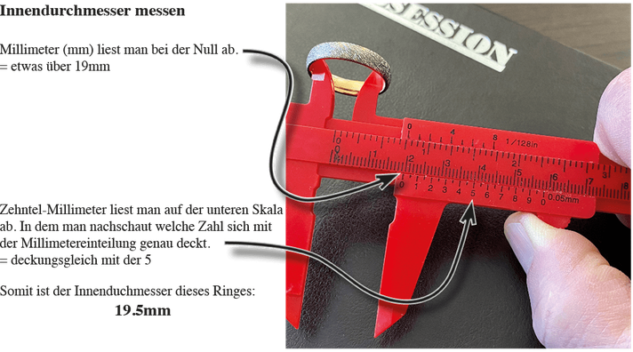 Wie verwende ich eine Schublehre um einen Innendurchmesser zu messen?