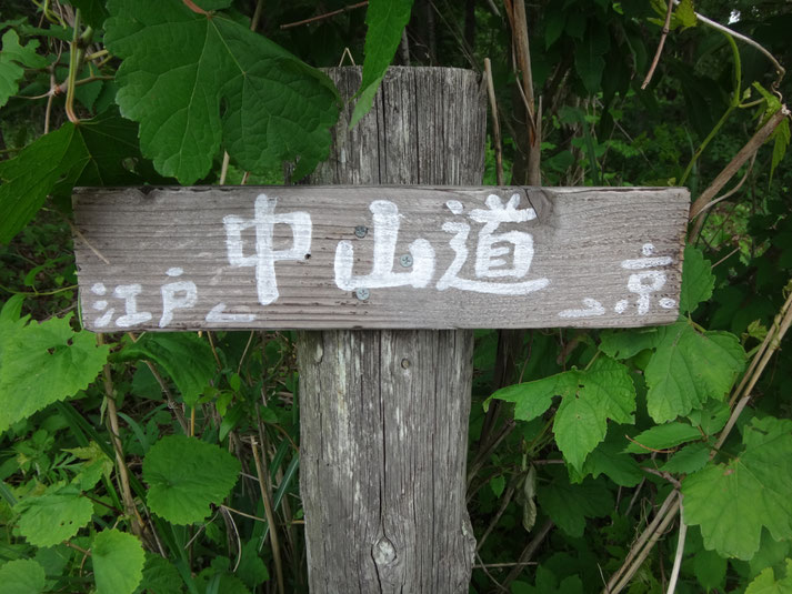 You see many signs of Nakasendo. This one says one way to Edo (Tokyo) and the other way to Kyoto All rights reserved by onegai kaeru