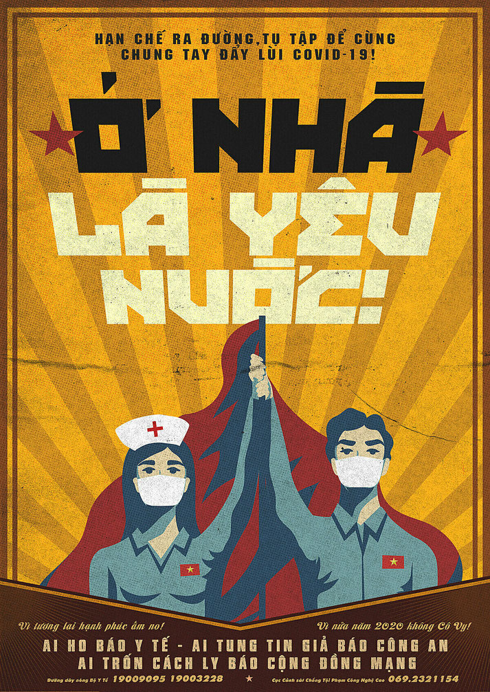 Plakat «Sein Land zu lieben, heisst zuhause zu bleiben!» © Hiep Le Duc 2020
