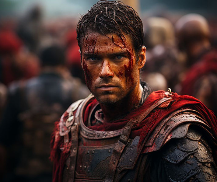 Spartacus in the heat of battle