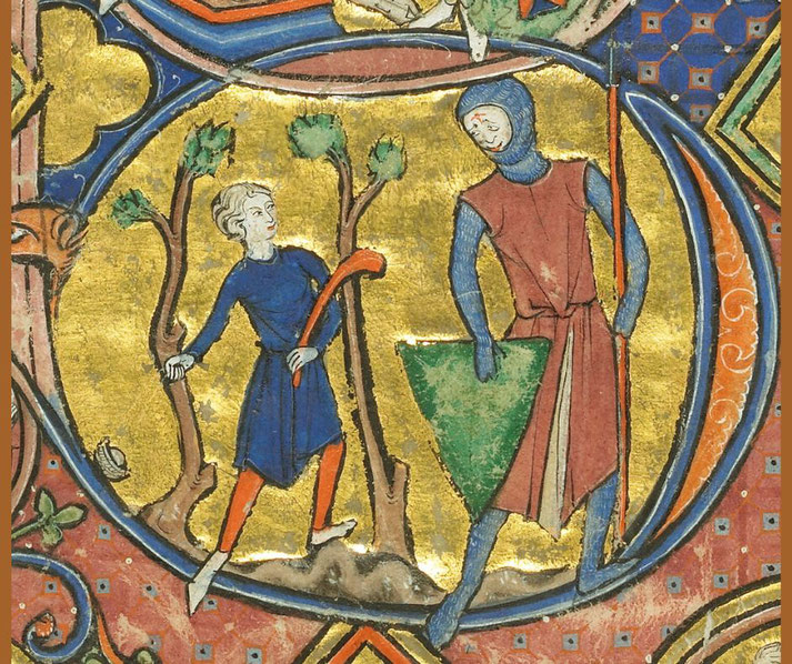 Leaf from the Wenceslaus Psalter, a Parisian Gothic manuscript showcasing narrative biblical scenes and historiated initials in tempera, gold leaf, and vivid pigments on parchment.