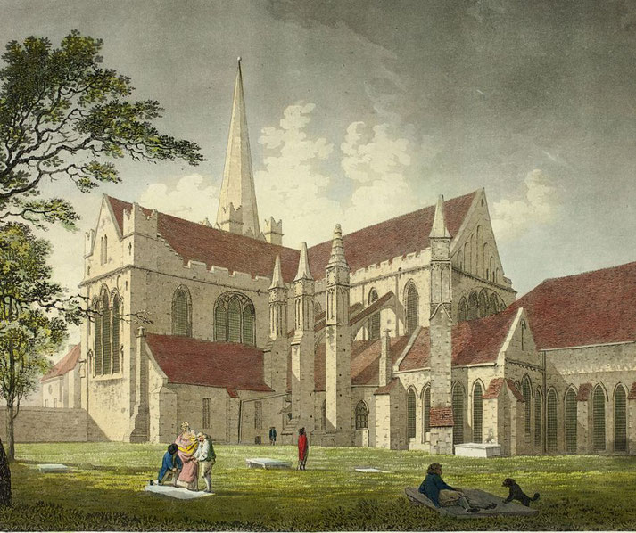 Saint Patrick’s Cathedral in Dublin, showcasing its Gothic architecture with a tall spire.