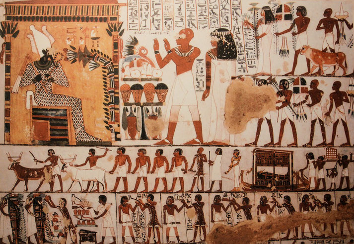 Egyptian tomb wall painting Osiris