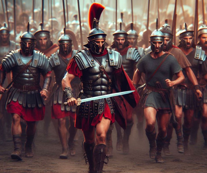 Roman legions training
