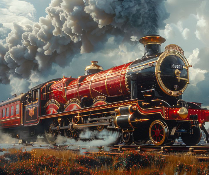 A steam locomotive