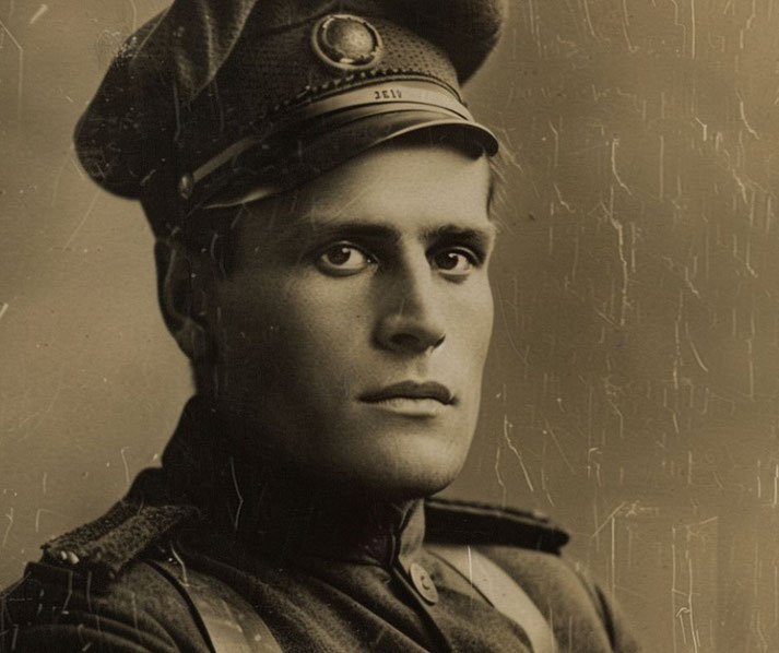 A portrait of a young Benito Mussolini