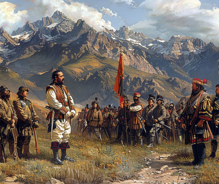 Spanish conquistadors in Peru