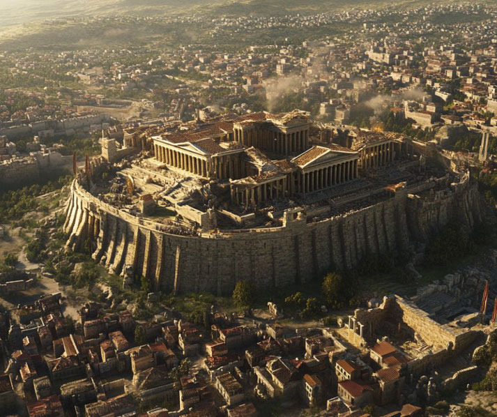 A digital recreation of the ancient city of Athens at its height