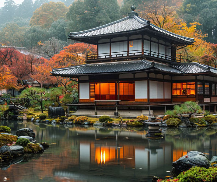 Japanese Zen garden temple