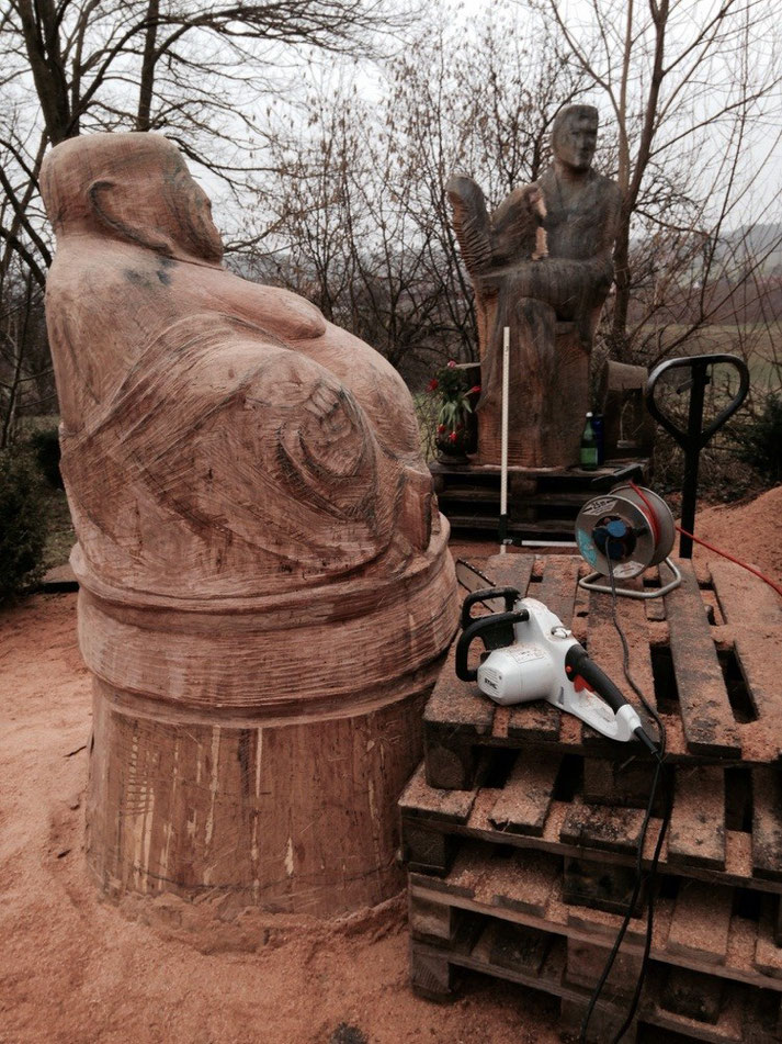 Living Buddha, bee hive sculpture in progress