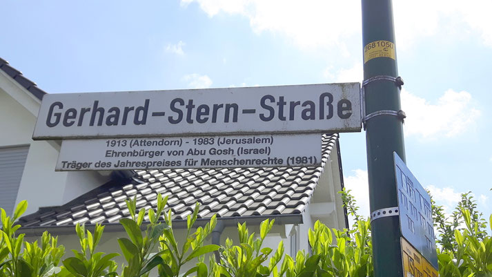 Straßenschild Gerhard-Stern-Straße in Attendorn