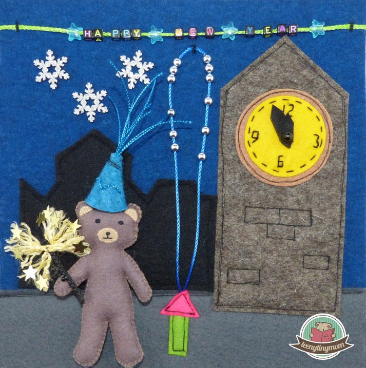 Quiet book Teddy Happy New Year