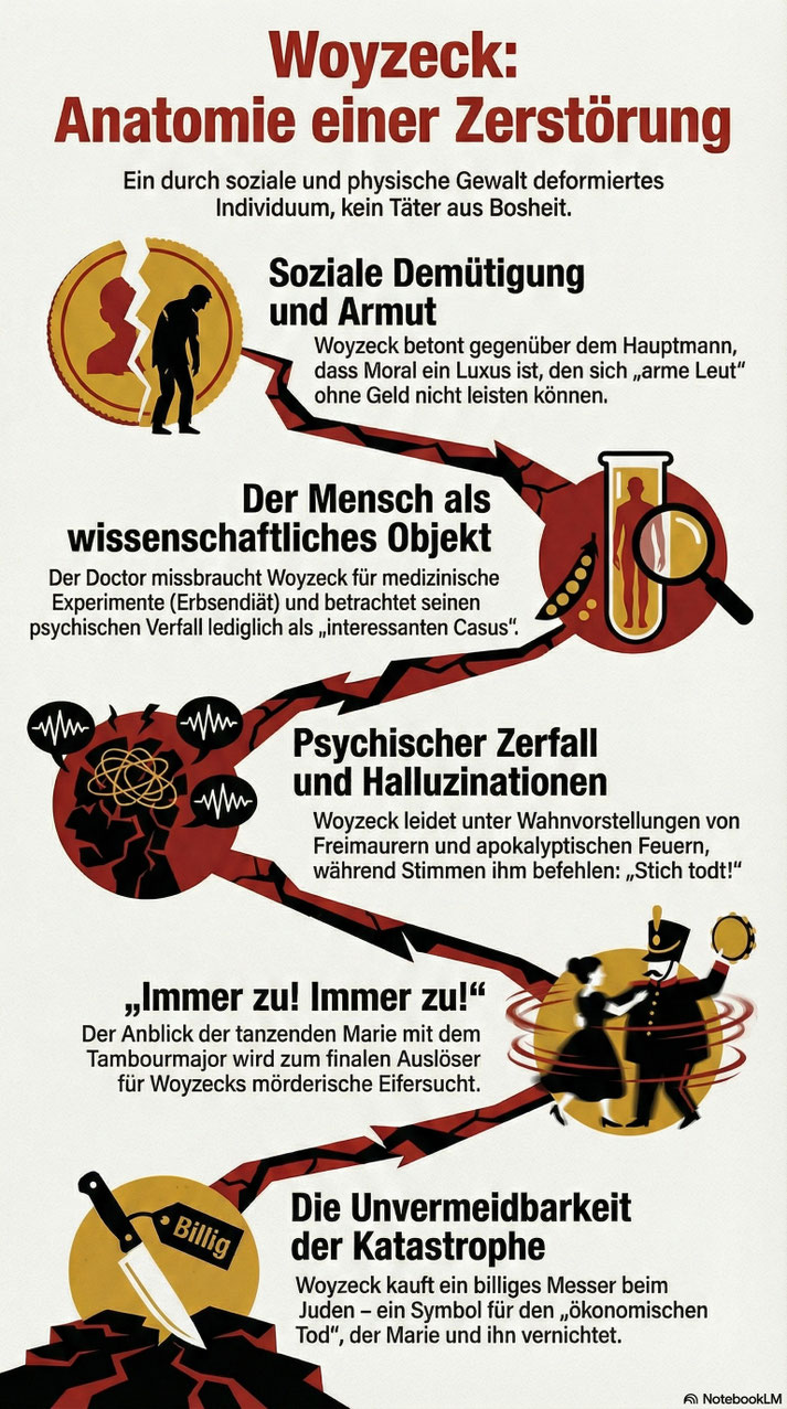 Infografik: "Woyzeck" von Georg Büchner im Überblick