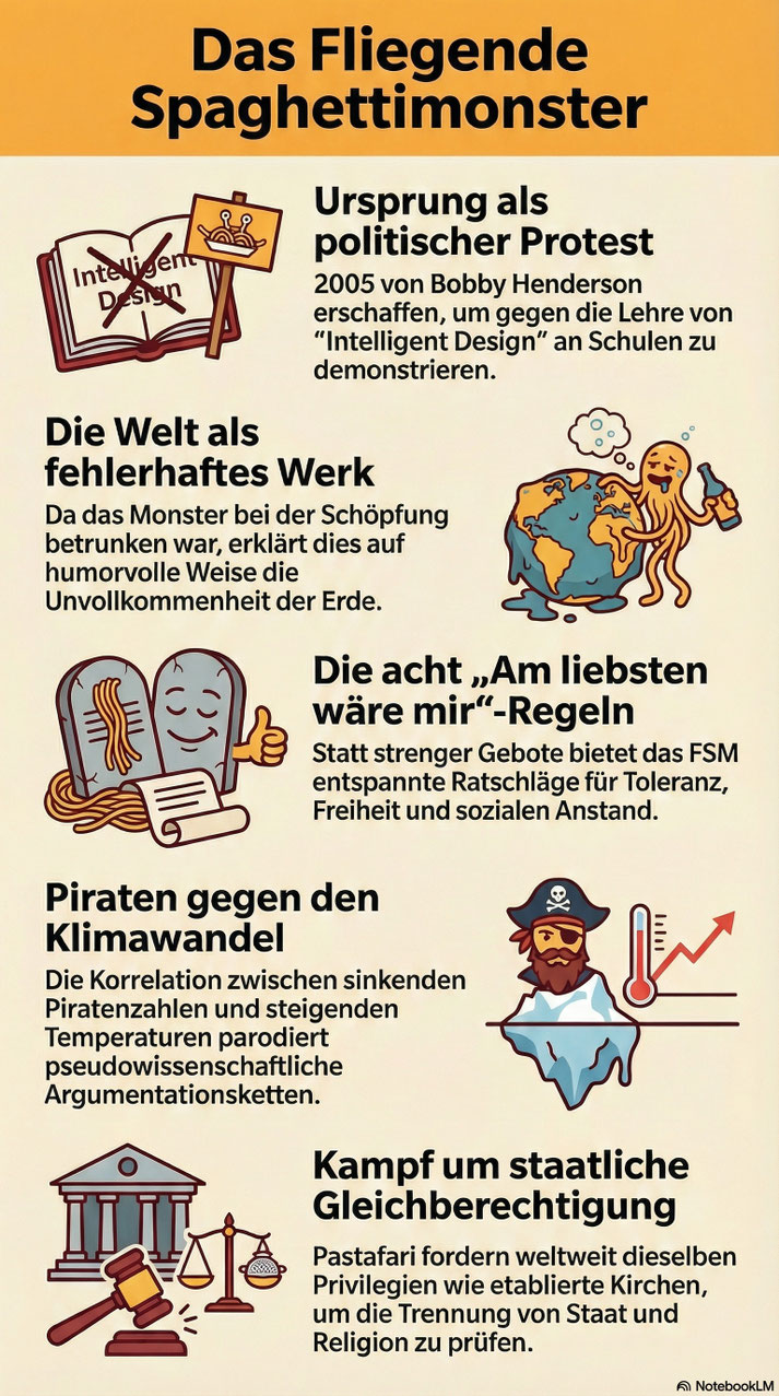 Das Fliegende Spaghettimonster: Die Religion des Pastafarianismus