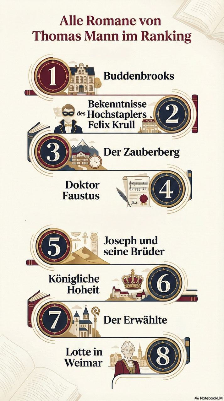 Die besten Romane von Thomas Mann: Ranking aller 8 Bücher