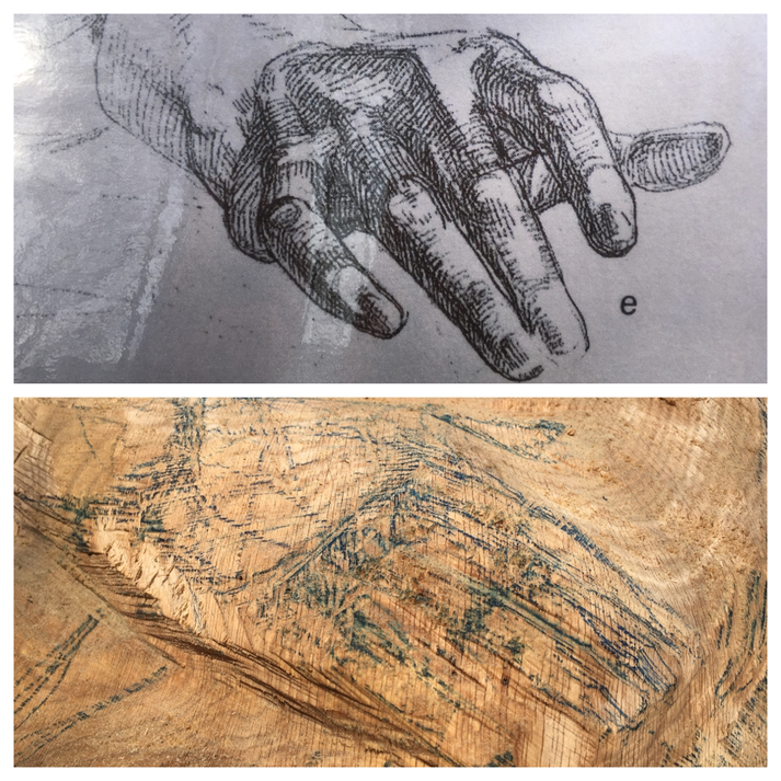 Die Hand von Paolo, Detail 'la Baiser' von Rodin für Bienen