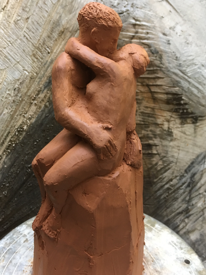 Tonmodell DER KUSS nach Rodin