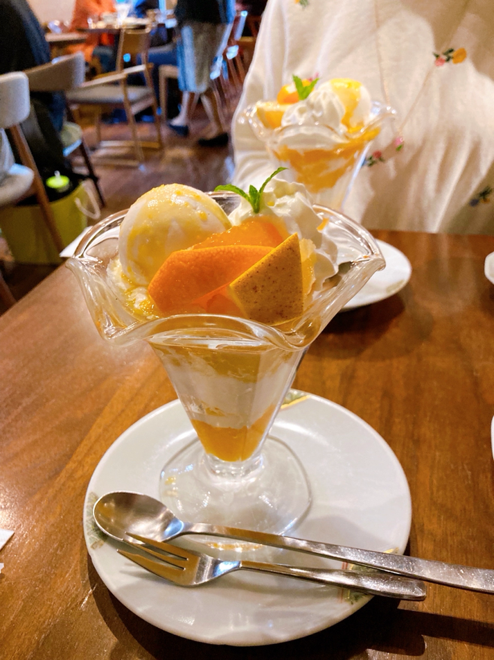 デコポンと日向夏のパフェを二人で注文!【堀口珈琲 世田谷店】