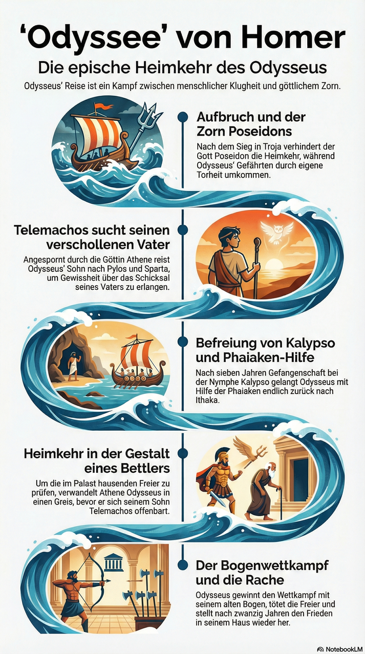 Infografik: Die Odyssee von Homer im Überblick