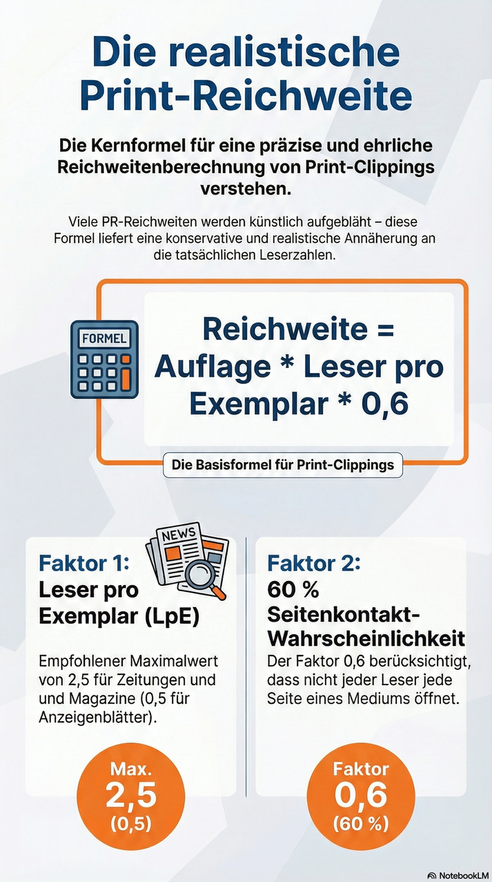 Realistische Berechnung der Reichweite eines Printclippings