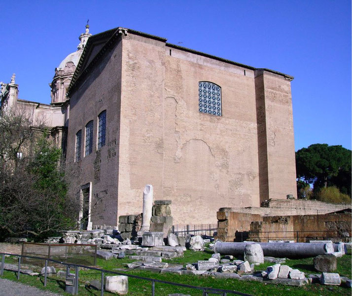 The Curia Julia in the Roman Forum. Originally built by Julius Caesar, this Senate house served as the meeting place for Roman senators.