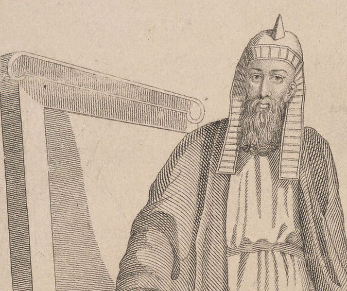 Hand-colored 19th-century print depicting Saladin as part of a British educational card game.