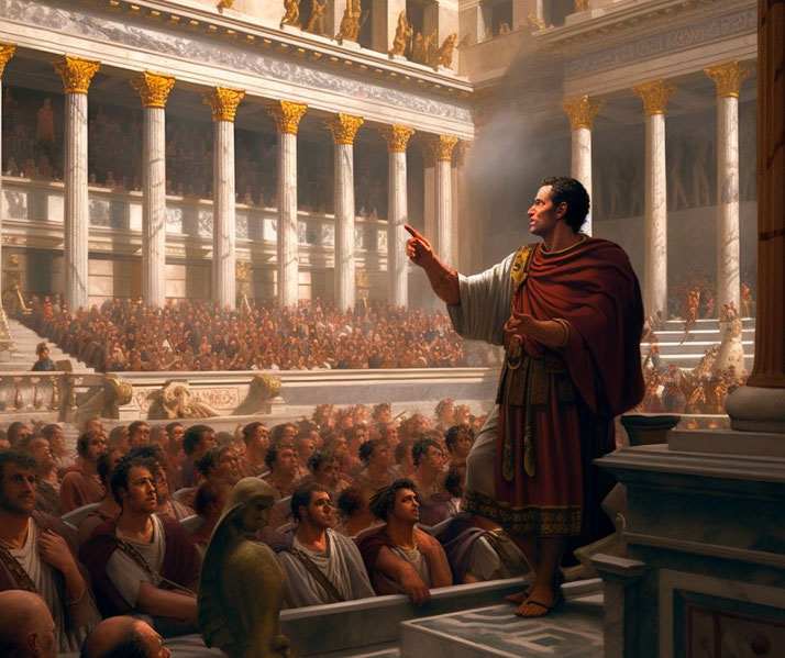 Cicero giving a speech