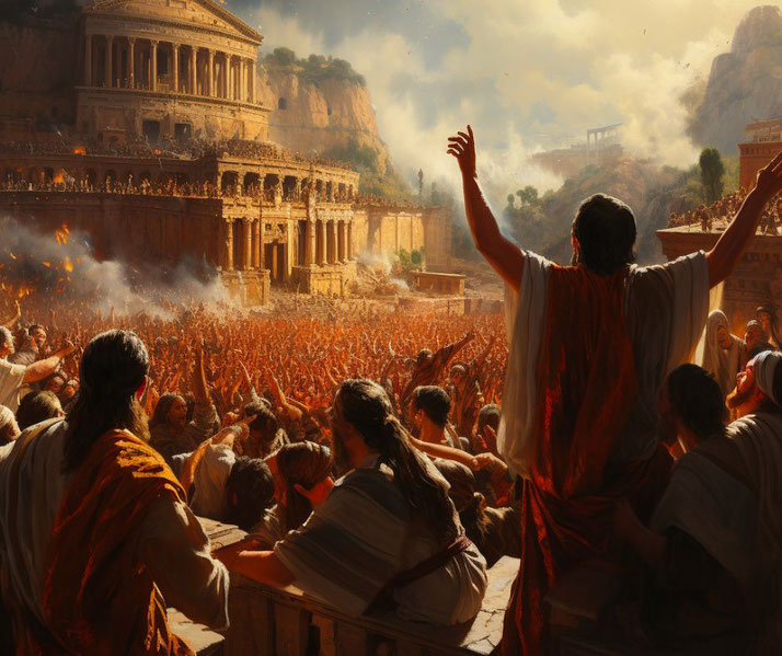 Roman crowd cheering
